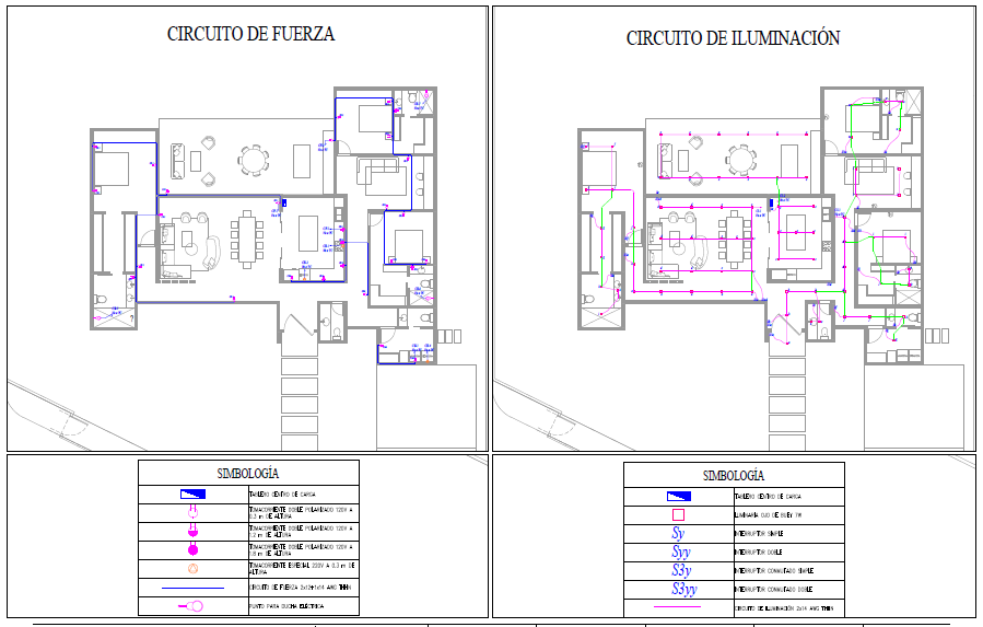 Diseño de plano eléctrico residencial.